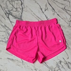 Girls 10/12 Vibrant Pink Athletic Running Shorts with Elastic Waistband
